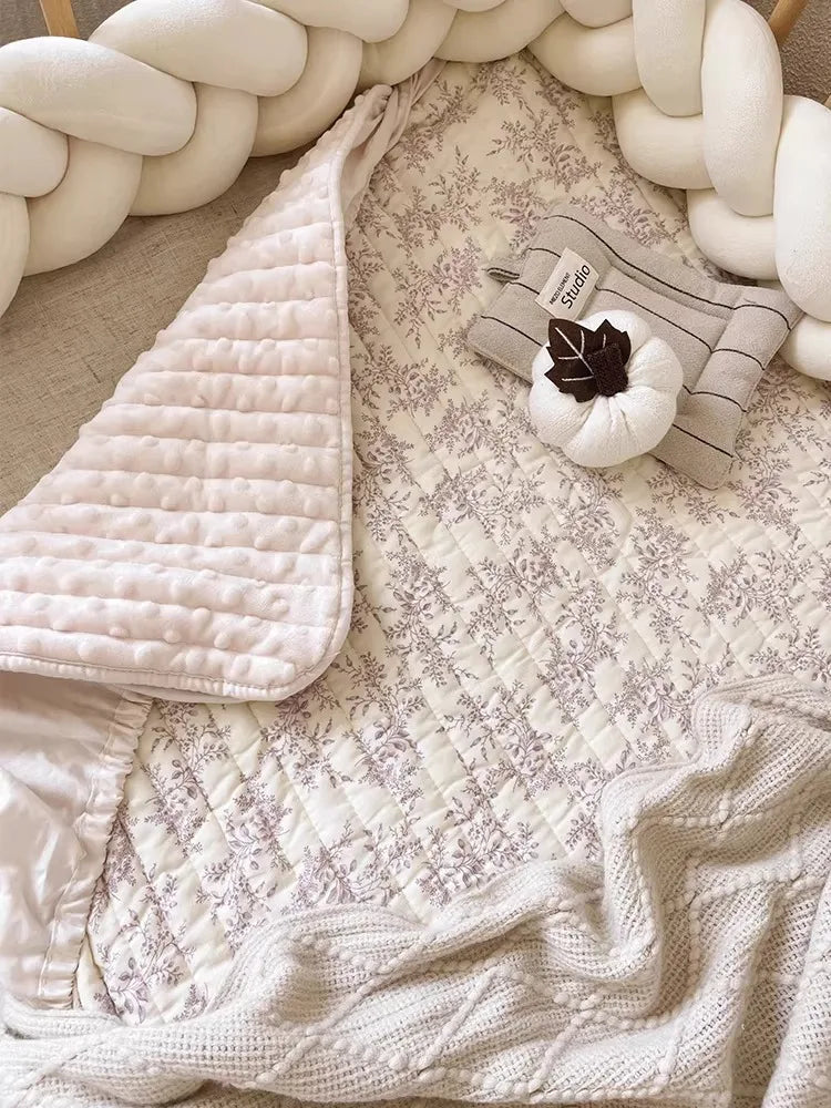 Korean Style Quilted Baby Crib Fitted Mattress Pad