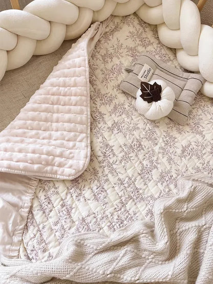 Korean Style Quilted Baby Crib Fitted Mattress Pad