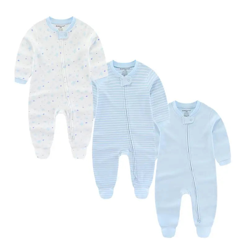 3-Piece Cartoon Cotton Baby Long Sleeve Romper Set