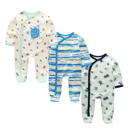 3-Piece Cartoon Cotton Baby Long Sleeve Romper Set