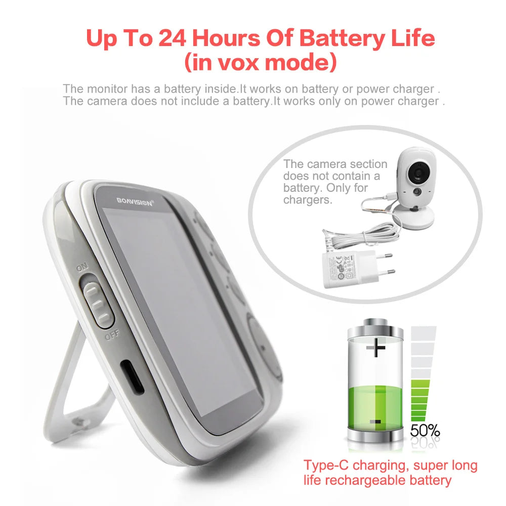 VB603 Wireless Baby Monitor with 3.2-Inch Night Vision Display