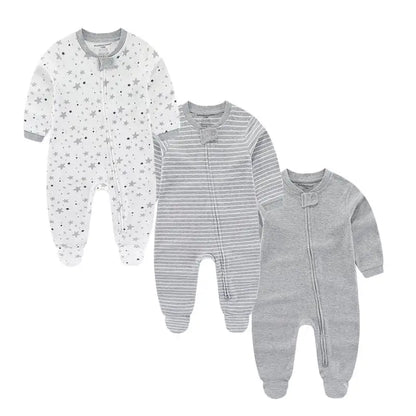 3-Piece Cartoon Cotton Baby Long Sleeve Romper Set