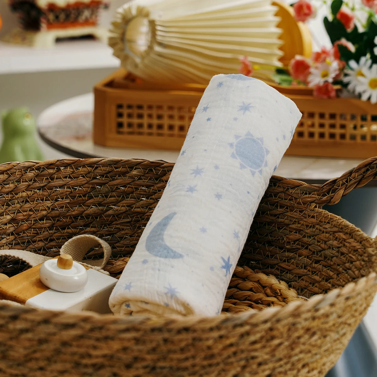 Cotton Muslin Swaddle Blanket Baby Wrap Quilt