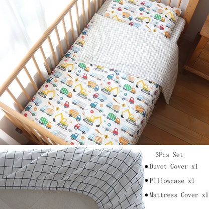 3-Piece Cotton Baby Crib Bedding Set Star Pattern