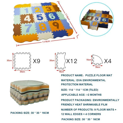 Foam Baby Play Mat with Safety Fence