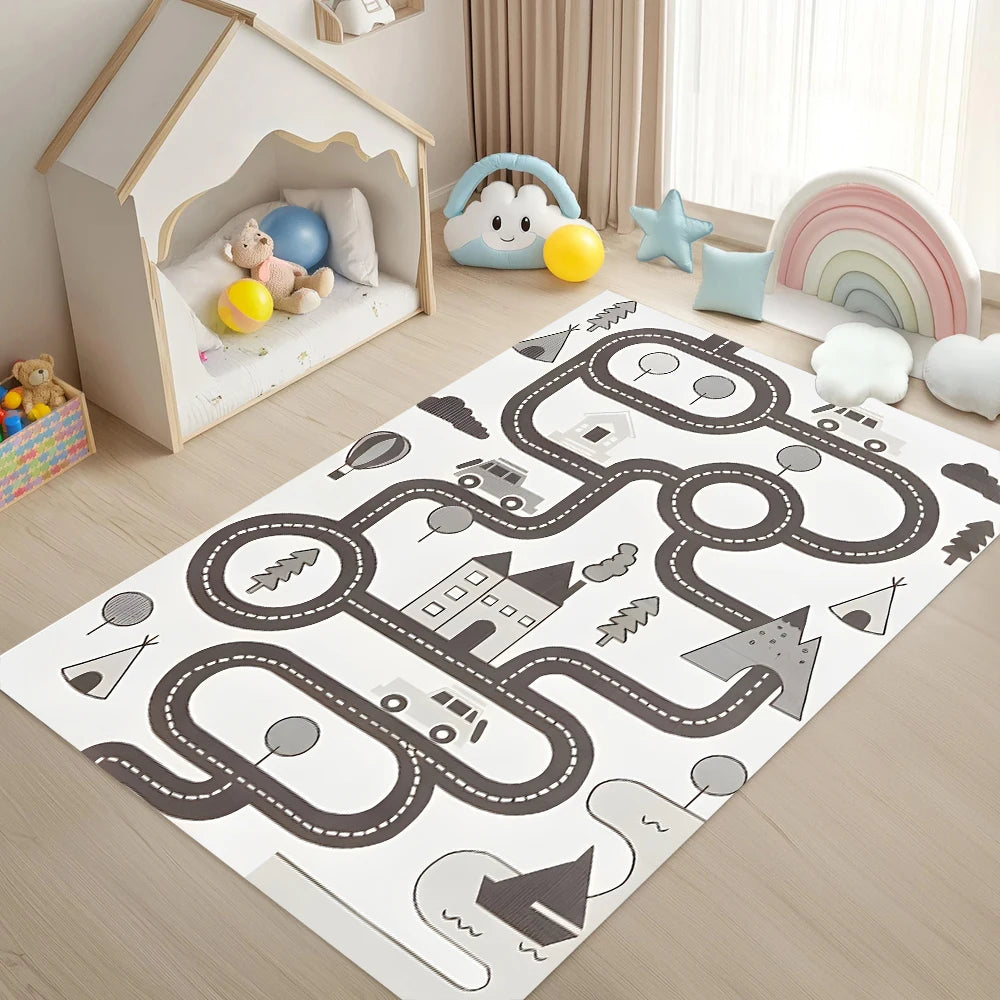 Cartoon Animal Traffic Track Play Mat Kids Carpet