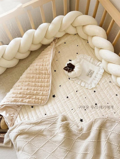 Korean Style Quilted Baby Crib Fitted Mattress Pad