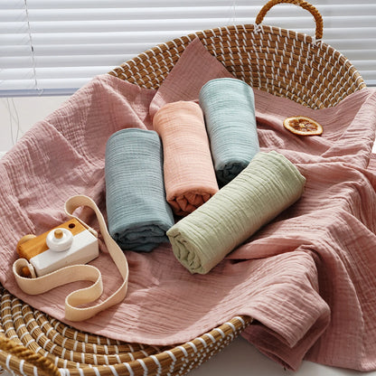 Cotton Muslin Swaddle Blanket Baby Wrap Quilt