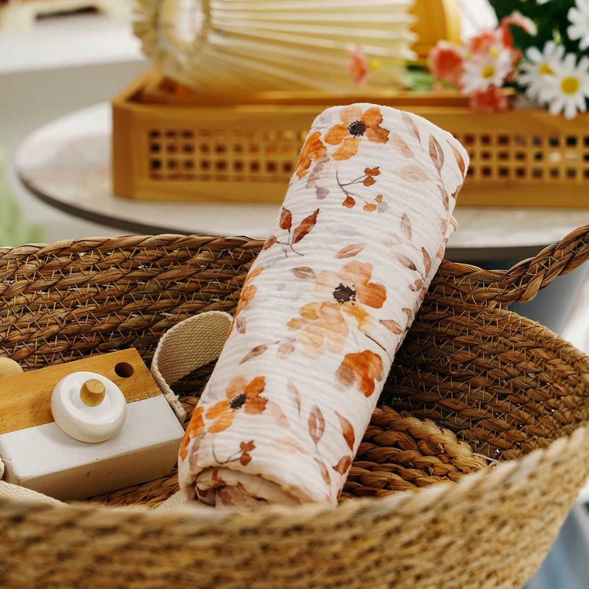Cotton Muslin Swaddle Blanket Baby Wrap Quilt