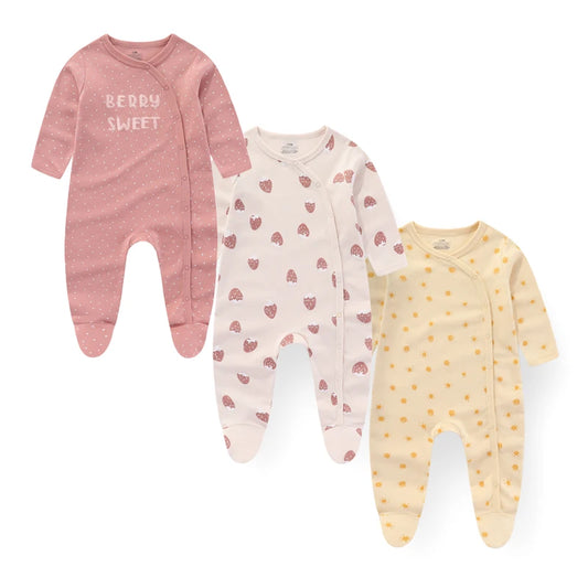 3-Piece Cartoon Cotton Baby Long Sleeve Romper Set