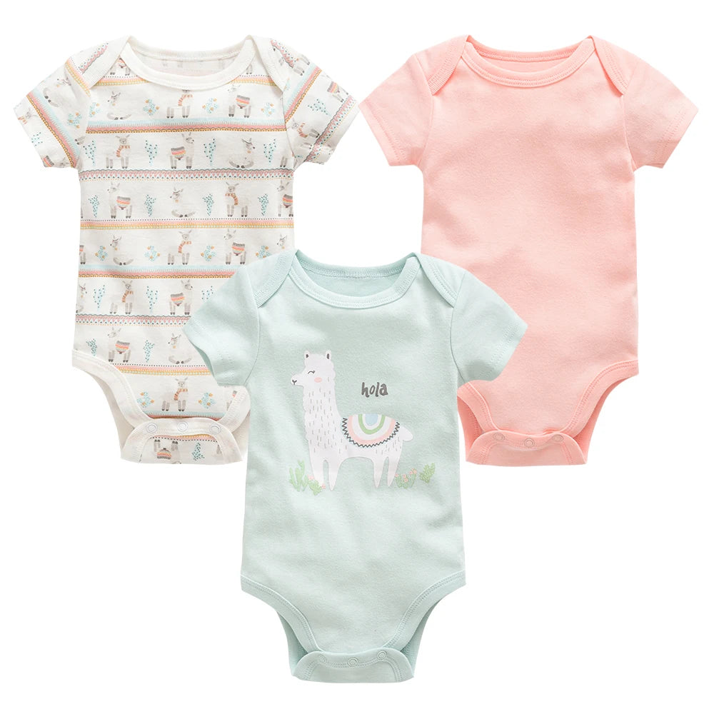 3/6-Piece Cotton Baby Short Sleeve Bodysuit Set