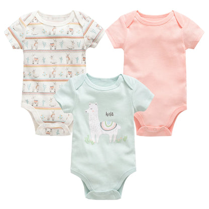 3/6-Piece Cotton Baby Short Sleeve Bodysuit Set