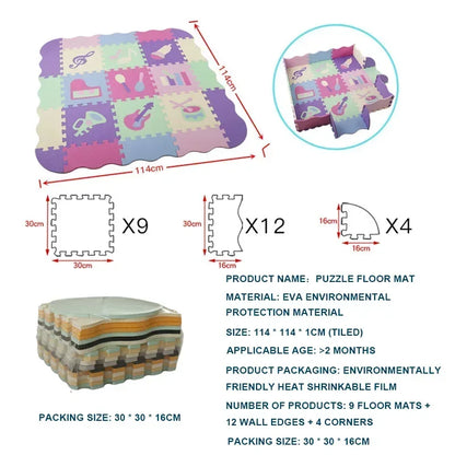 Foam Baby Play Mat with Safety Fence