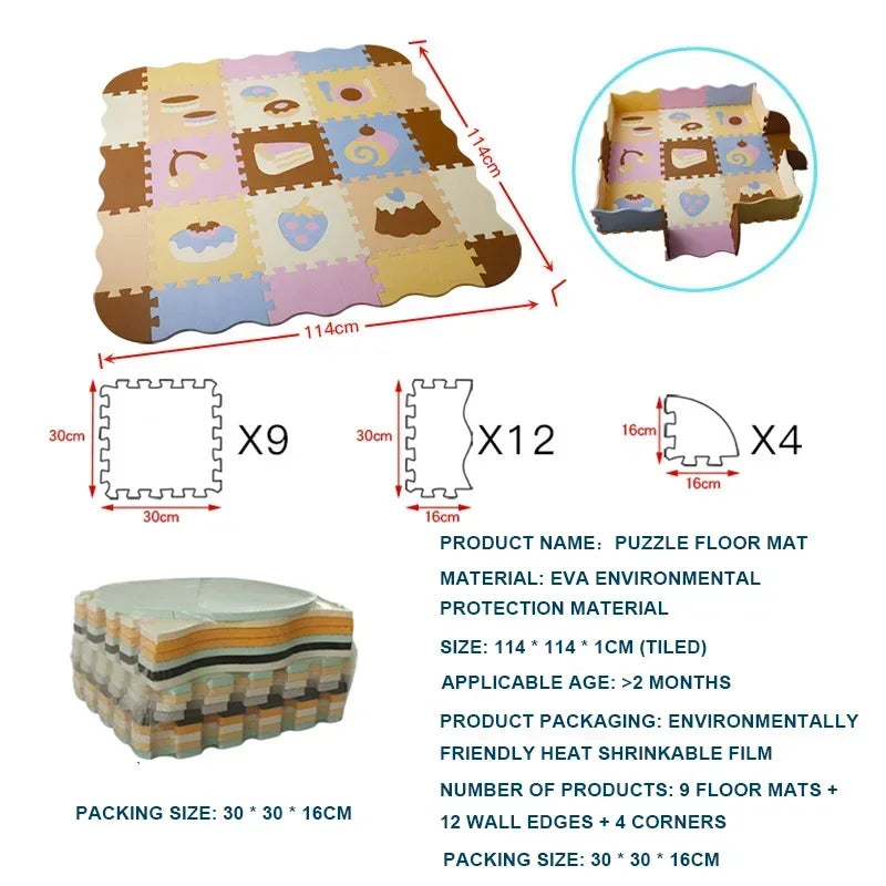 Foam Baby Play Mat with Safety Fence