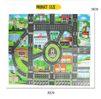 City Traffic Car Park Baby Play Mat Kids Rug