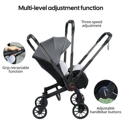 Multi-Functional Foldable Baby Stroller with Adjustable Backrest