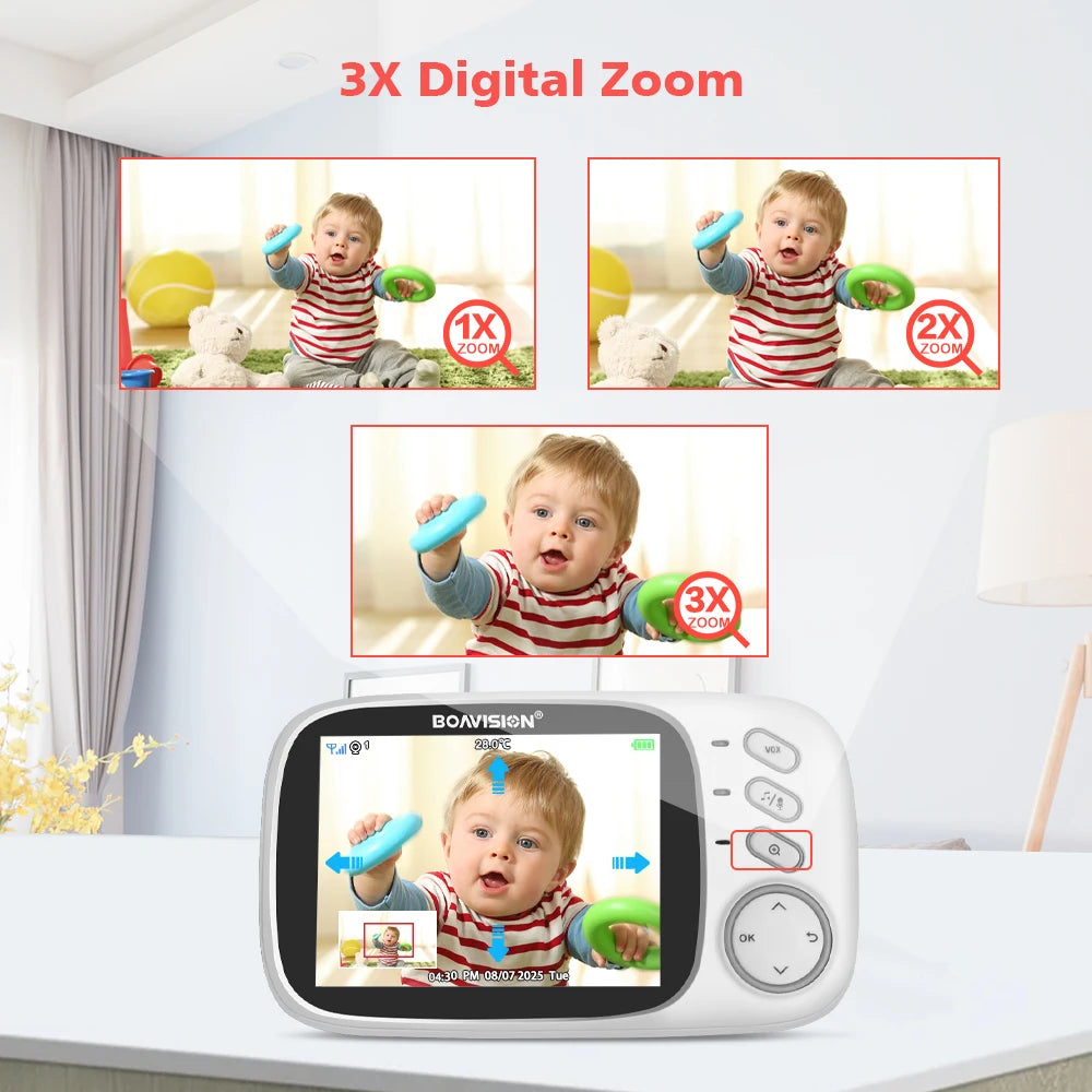 VB603 Wireless Baby Monitor with 3.2-Inch Night Vision Display