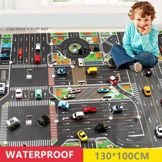 City Traffic Car Park Baby Play Mat Kids Rug