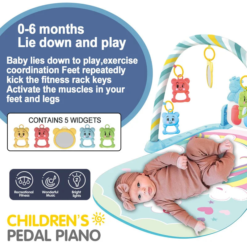 Baby Piano Fitness Gym Play Mat Early Learning