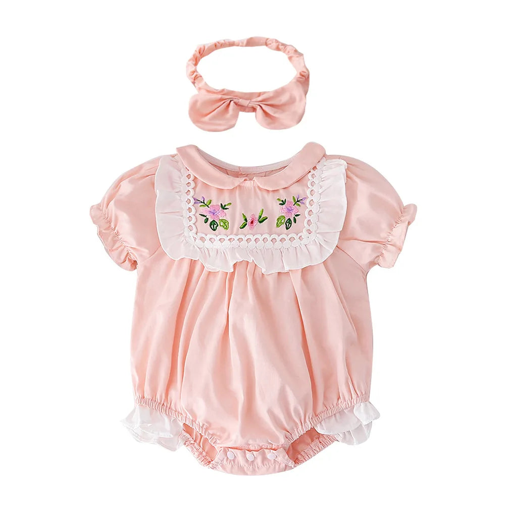 Summer Baby Girl Short Sleeve Triangle Romper Jumpsuit