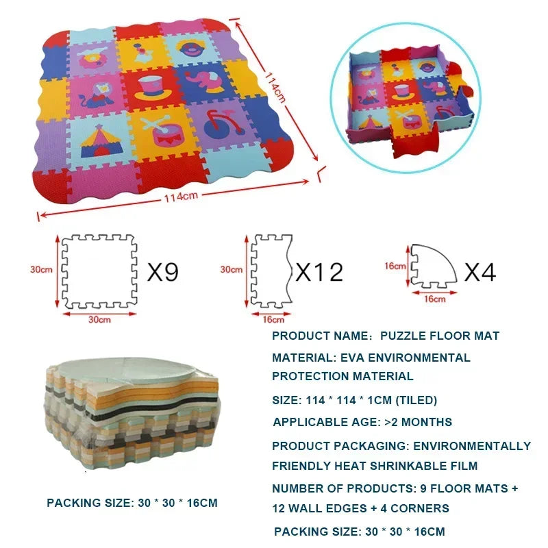 Foam Baby Play Mat with Safety Fence
