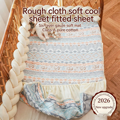 3-Piece Cotton Baby Crib Bedding Set Star Pattern
