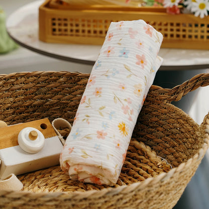 Cotton Muslin Swaddle Blanket Baby Wrap Quilt