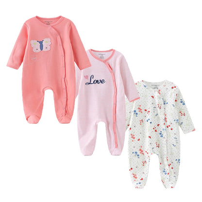 3-Piece Cartoon Cotton Baby Long Sleeve Romper Set