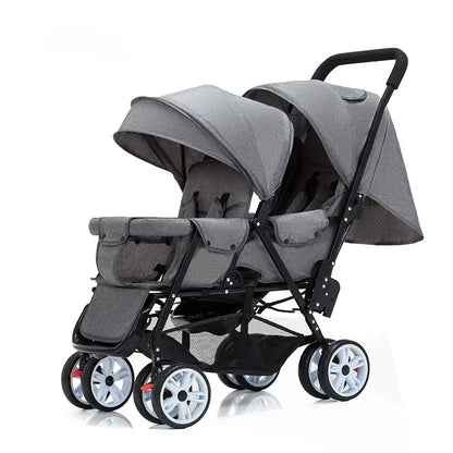 Twin Double Baby Stroller with Front Rear Seats