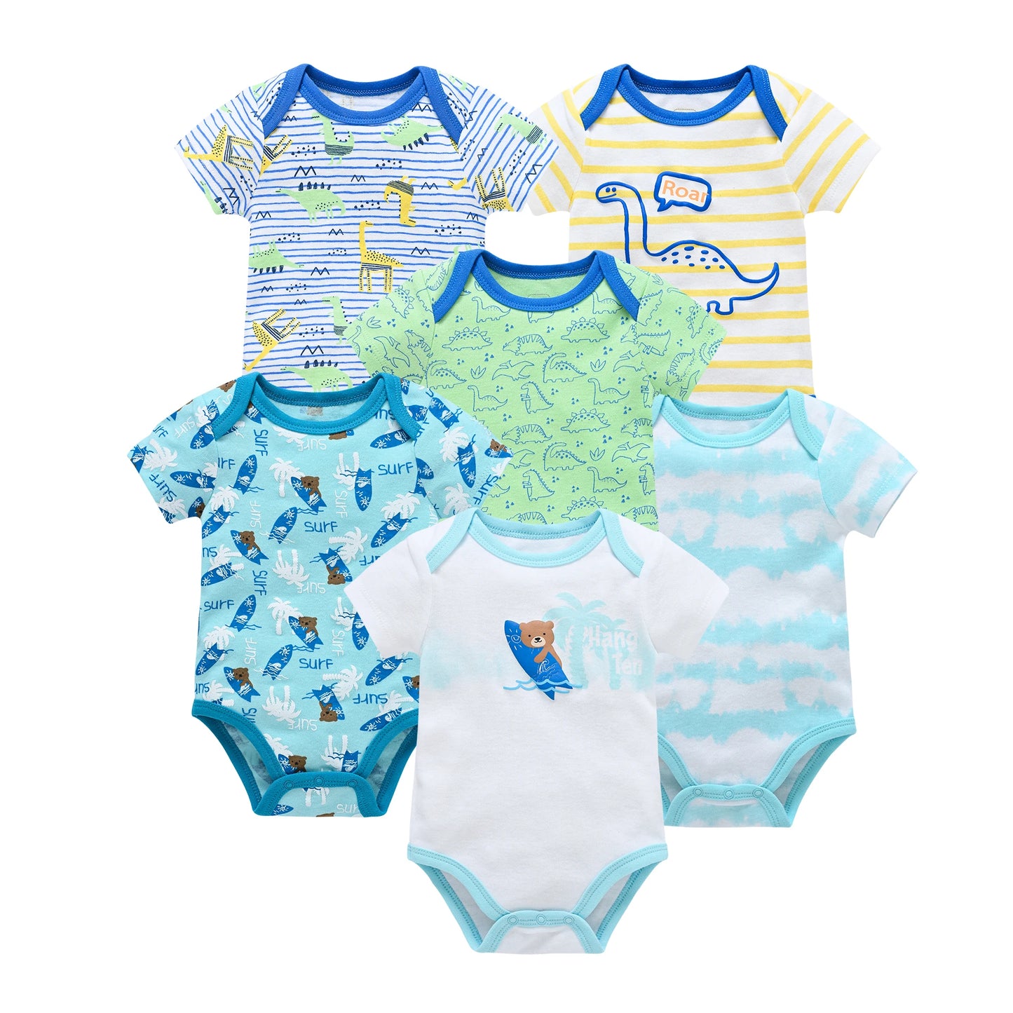 3/6-Piece Cotton Baby Short Sleeve Bodysuit Set