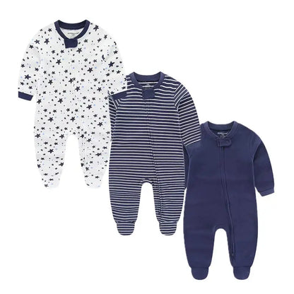 3-Piece Cartoon Cotton Baby Long Sleeve Romper Set