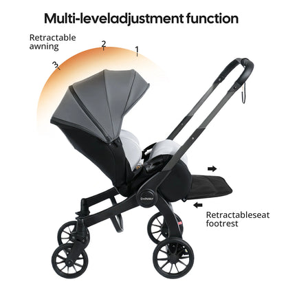 Multi-Functional Foldable Baby Stroller with Adjustable Backrest