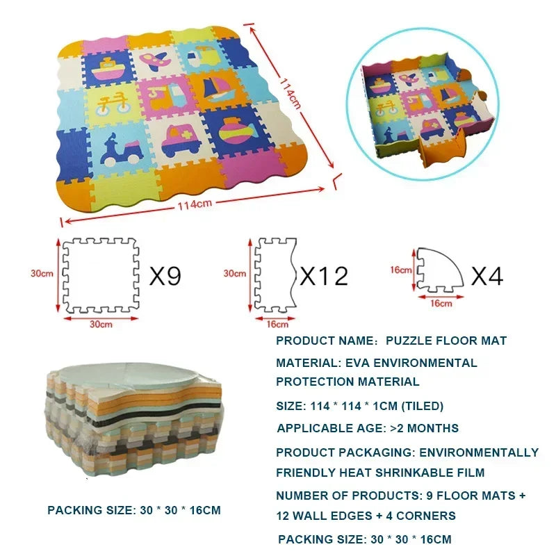 Foam Baby Play Mat with Safety Fence