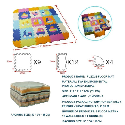 Foam Baby Play Mat with Safety Fence