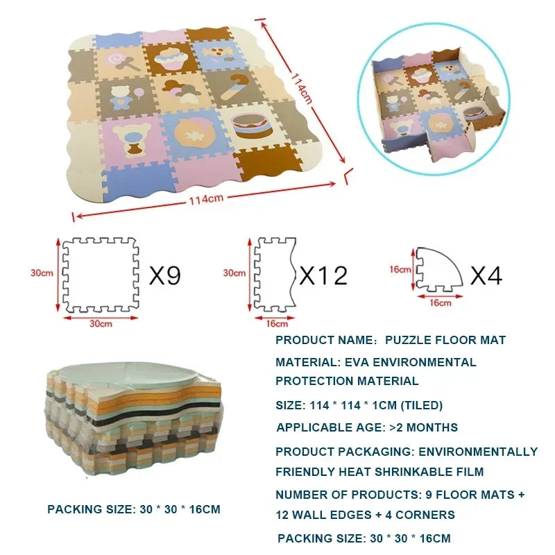 Foam Baby Play Mat with Safety Fence