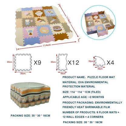 Foam Baby Play Mat with Safety Fence