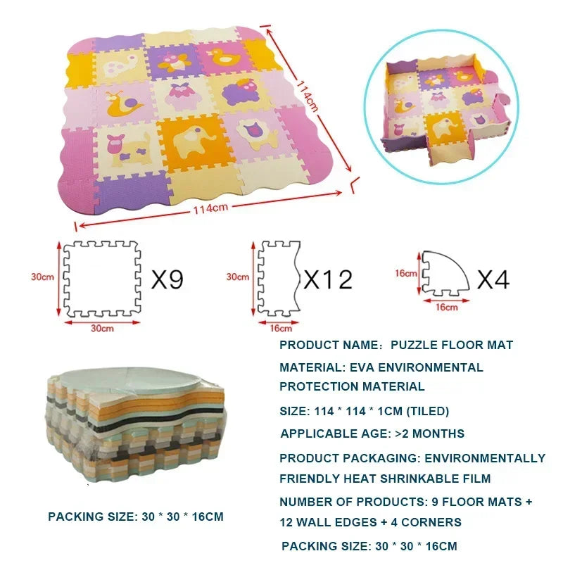 Foam Baby Play Mat with Safety Fence