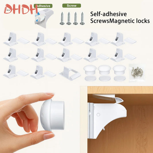 Magnetic Baby Safety Cabinet Locks Self-Adhesive Screw Fixed