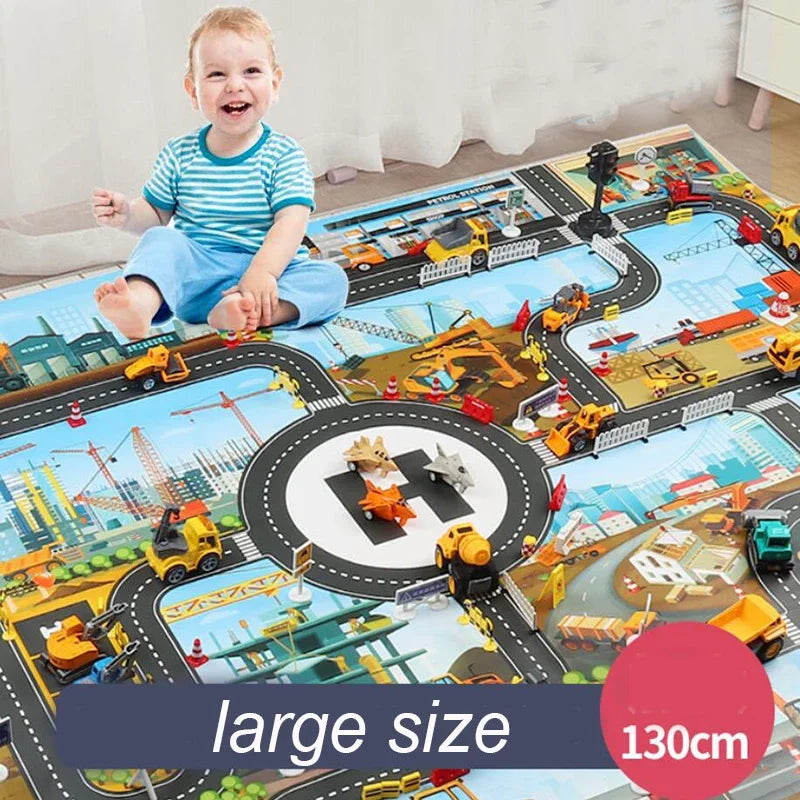 City Traffic Car Park Baby Play Mat Kids Rug