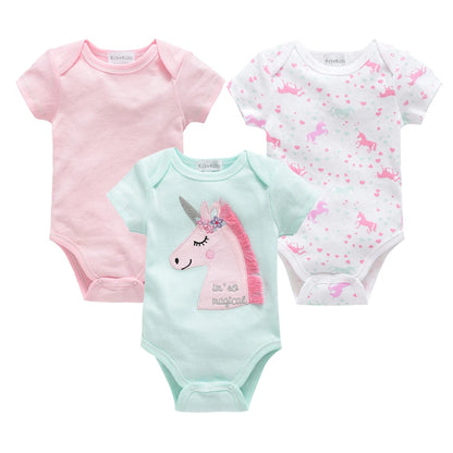 3/6-Piece Cotton Baby Short Sleeve Bodysuit Set
