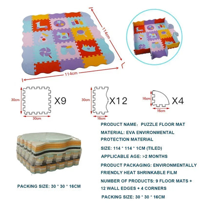 Foam Baby Play Mat with Safety Fence