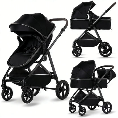 2-in-1 High Landscape Baby Stroller with Canopy