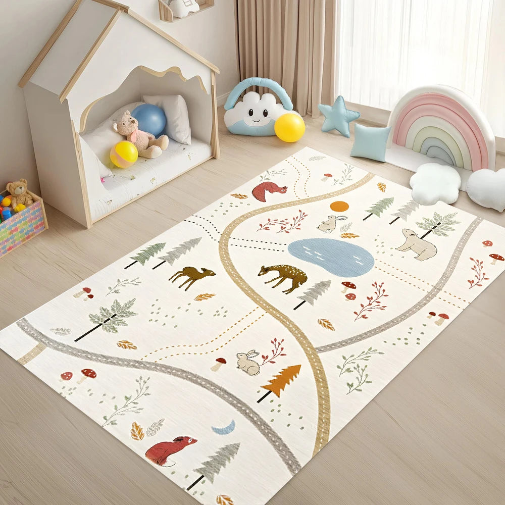 Cartoon Animal Traffic Track Play Mat Kids Carpet