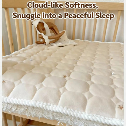 Thickened Cotton Quilted Crib Fitted Sheet Deep Pocket