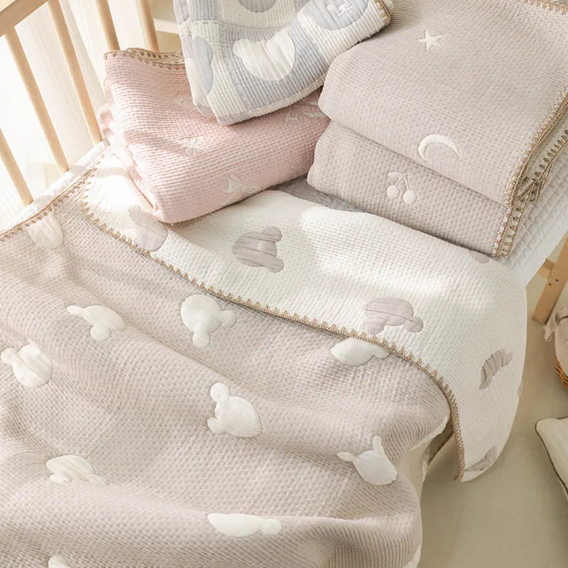Soft Cotton Baby Swaddle Receiving Blanket Stroller Cover Quilt