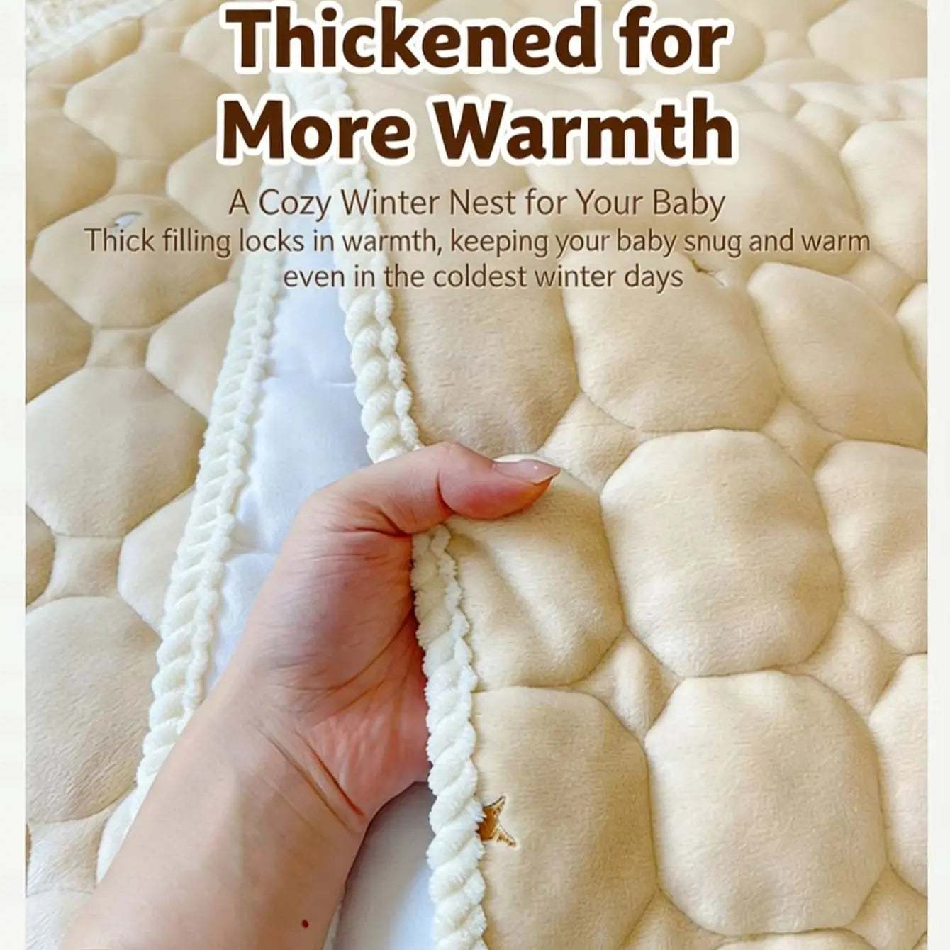 Thickened Cotton Quilted Crib Fitted Sheet Deep Pocket