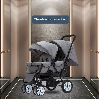 Twin Double Baby Stroller with Front Rear Seats