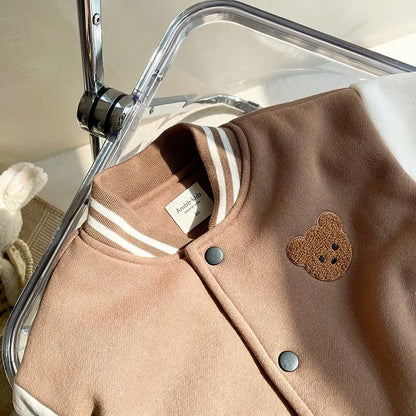 Toddler Fleece Baseball Jacket Warm Winter Kids Outerwear
