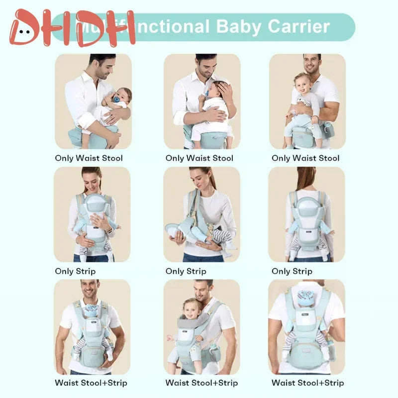 Adjustable Ergonomic Baby Carrier with Multifunctional Waist Stool