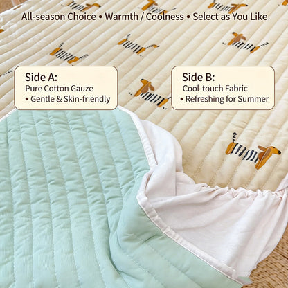 Korean Style Quilted Baby Crib Fitted Mattress Pad